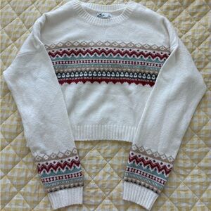 Hollister Cream Cropped Sweater Large